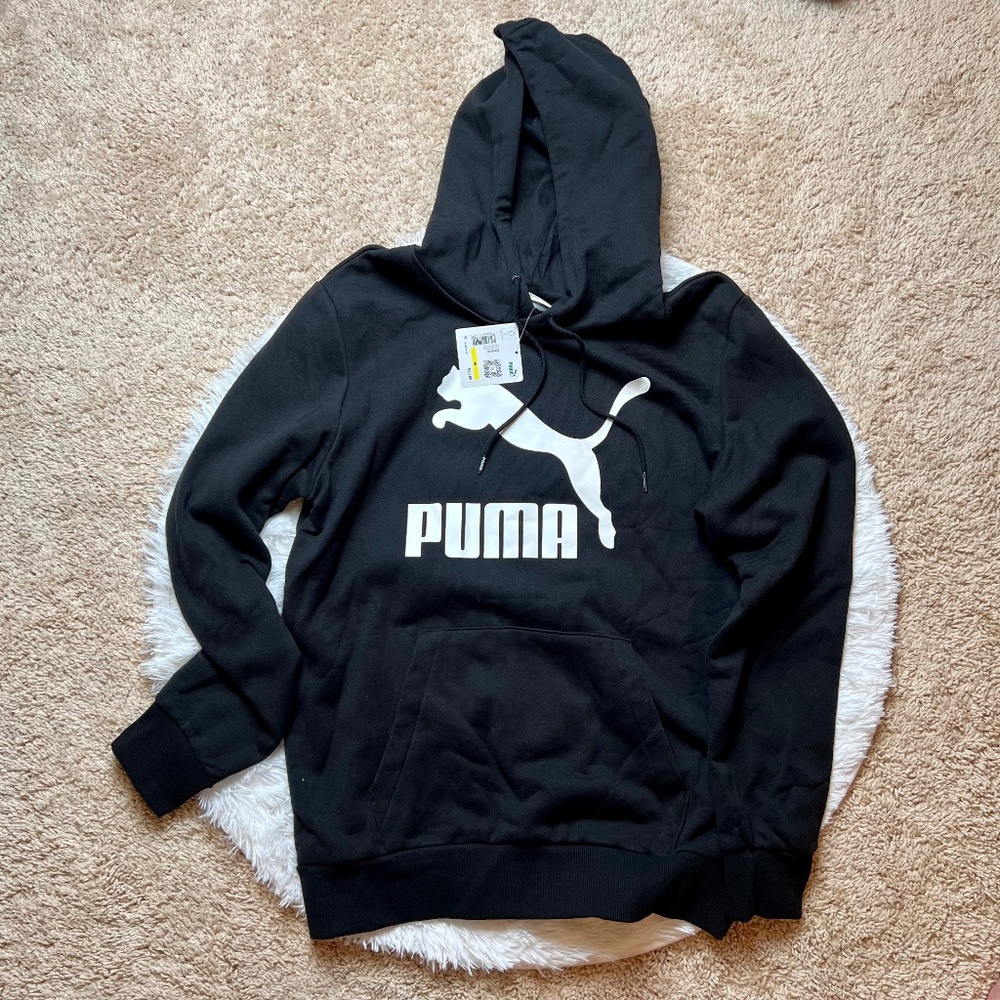 NWT Men/Women Classic Puma Logo Hoodie | Size Medium | Black
